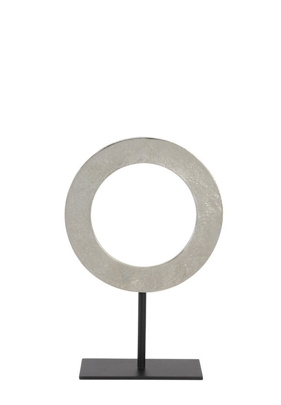 Small Nickel Ring Sculpture - Bow & Miller Interiors