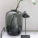 Large Grey Glass Vase - Bow & Miller Interiors