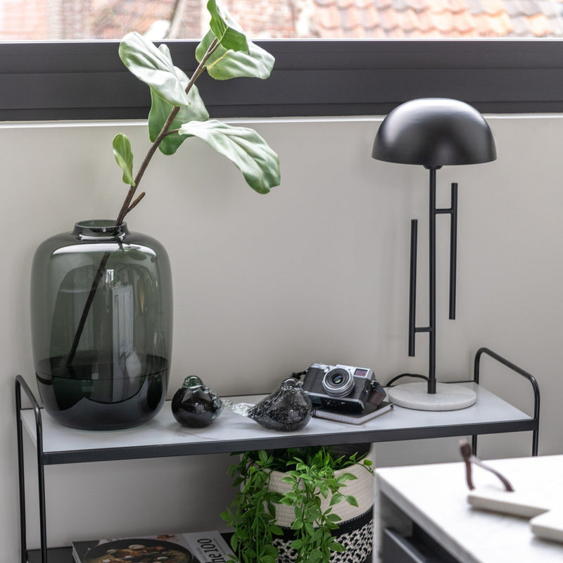 Large Grey Glass Vase - Bow & Miller Interiors