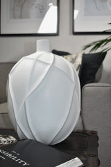 Large Graphic White Vase - Bow & Miller Interiors