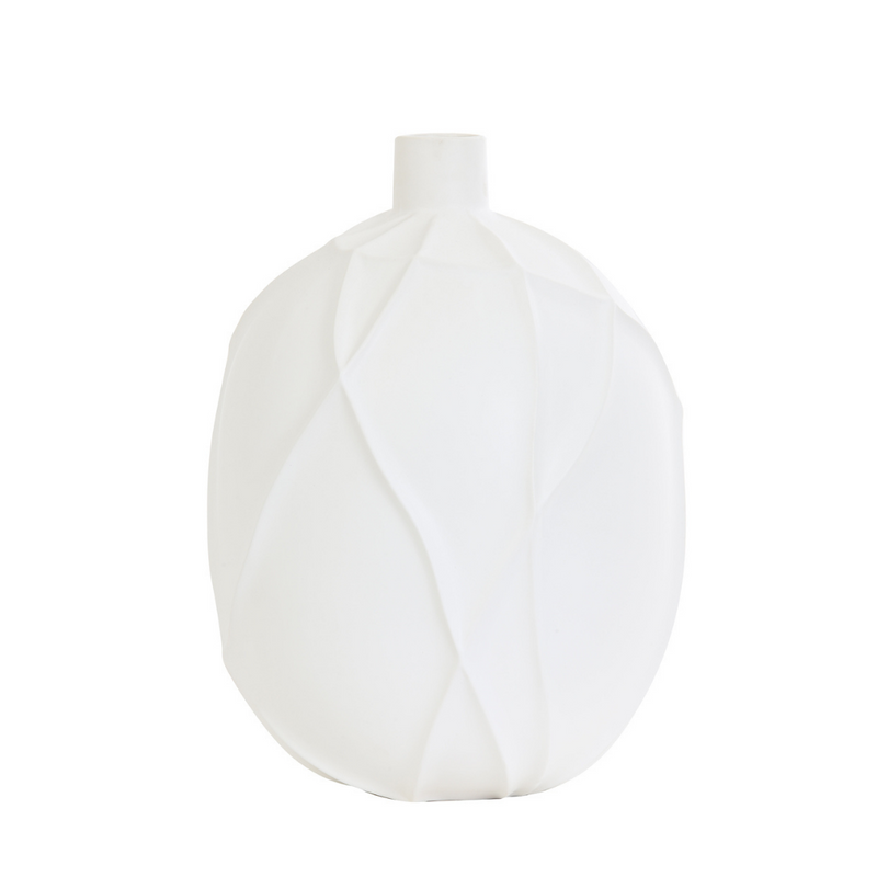Large Graphic White Vase - Bow & Miller Interiors